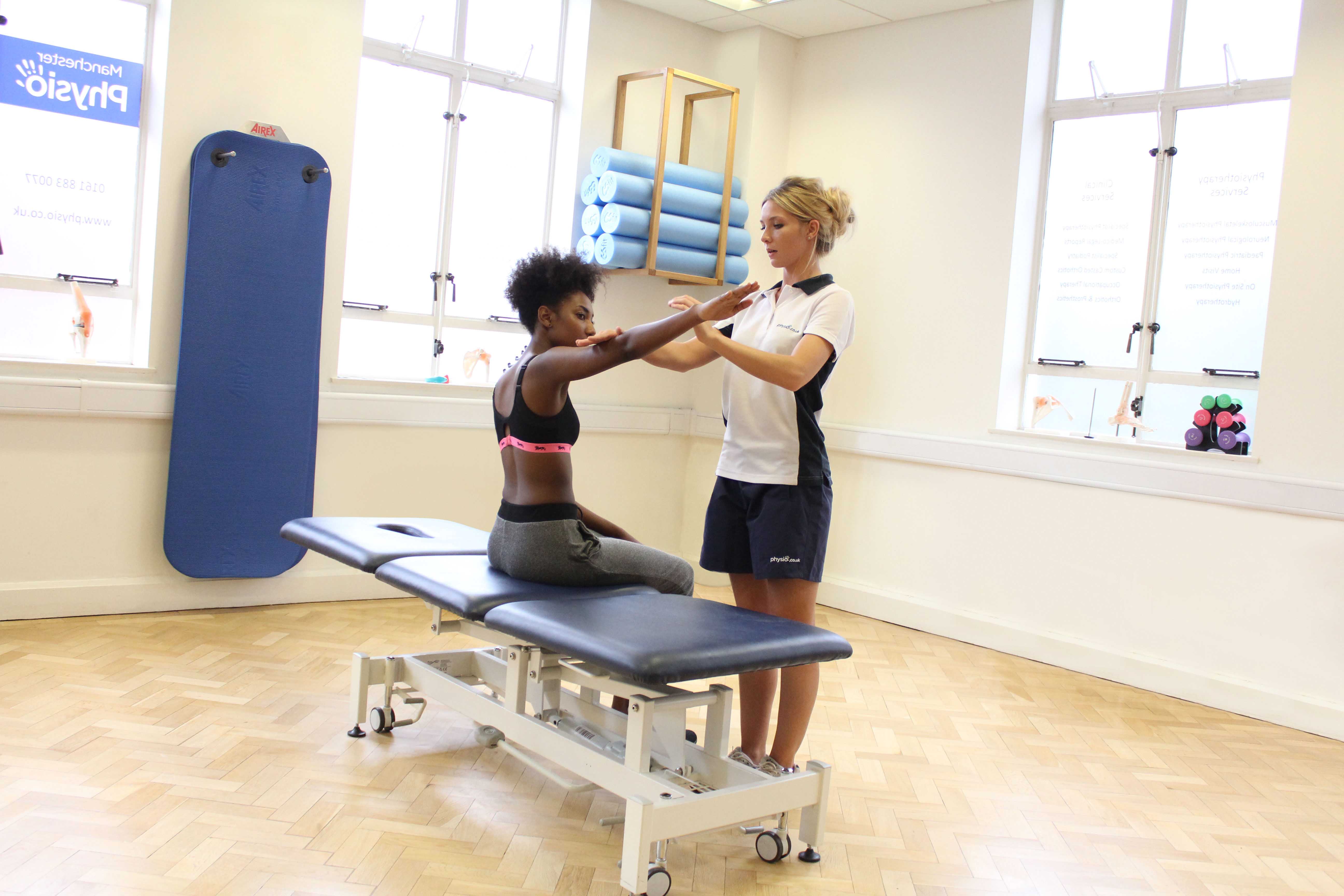 Therapist resisted mobilisation exercises for the shoulder