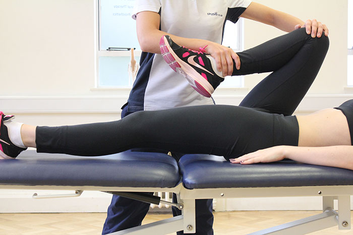 Pre event treatment on lower leg in Manchester clinic