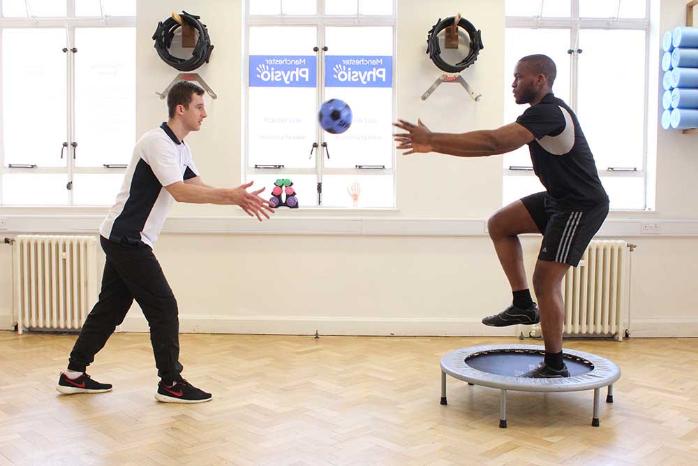 Dynamic stability and balance exercises assisted by specialist physiotherapist