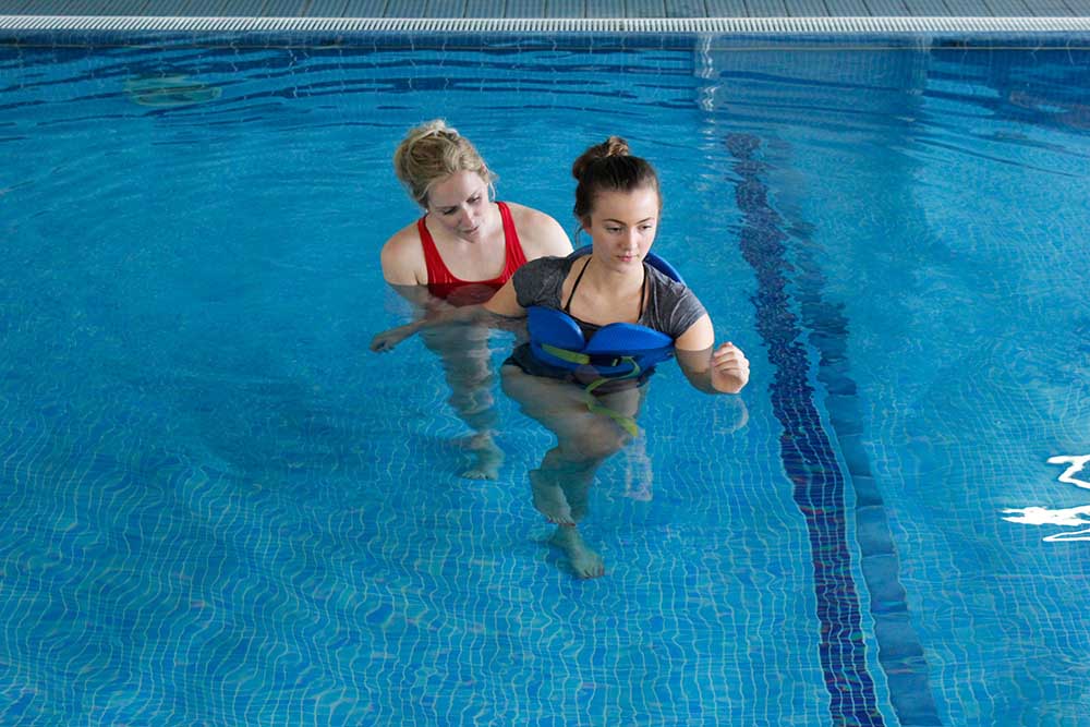 Hydrotherapy session with close supervision from specialist physiotherapist Hydrotherapy session with close supervision from specialist physiotherapist