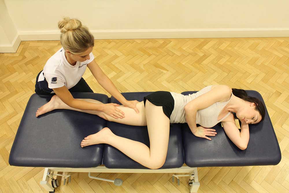 Soft tissue massage of adductor magnus, semitendinosus and semimembranosus muscles