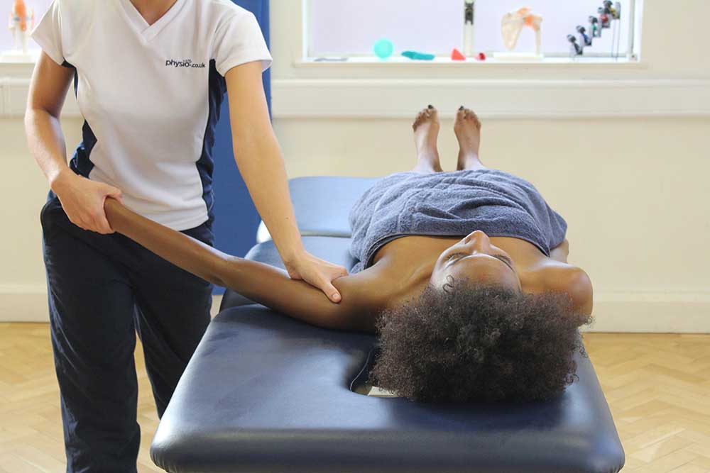 Lymphatic drainage to the axilla massage technique