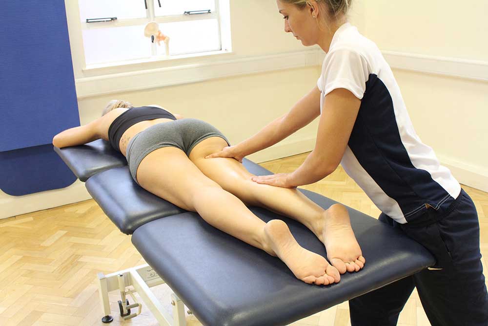 Lymphatic drainage to the inguinal and femoral nodes massage technique