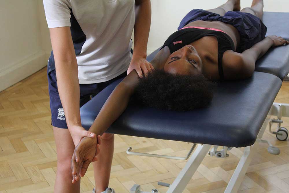 Stretches and mobilisations performed by an experienced physiotherapist Stretches and mobilisations performed by an experienced physiotherapist