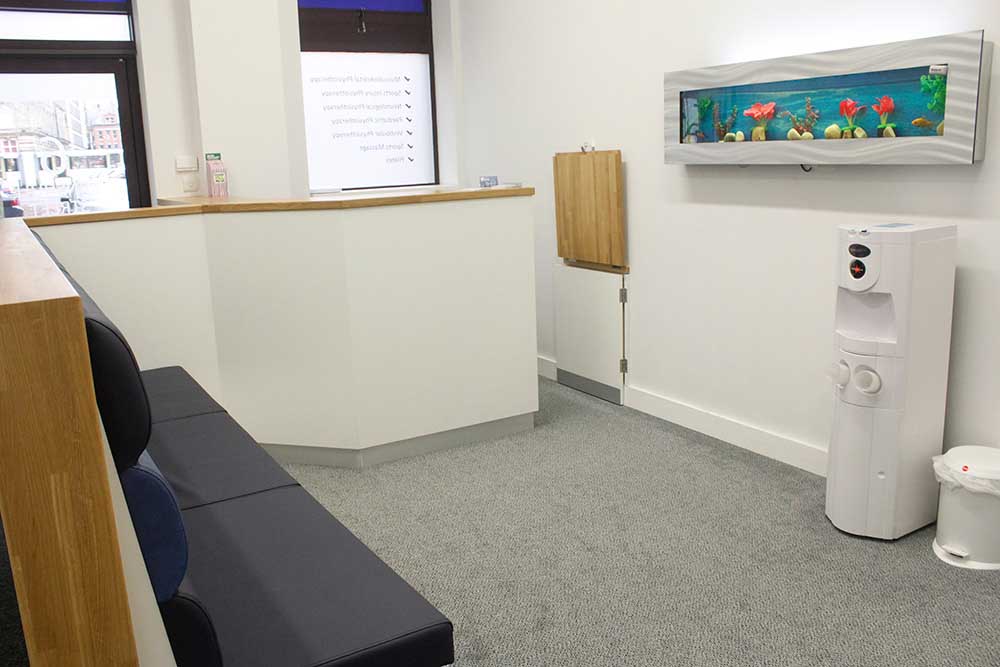 Reception area in our modern Minchull Street clinic