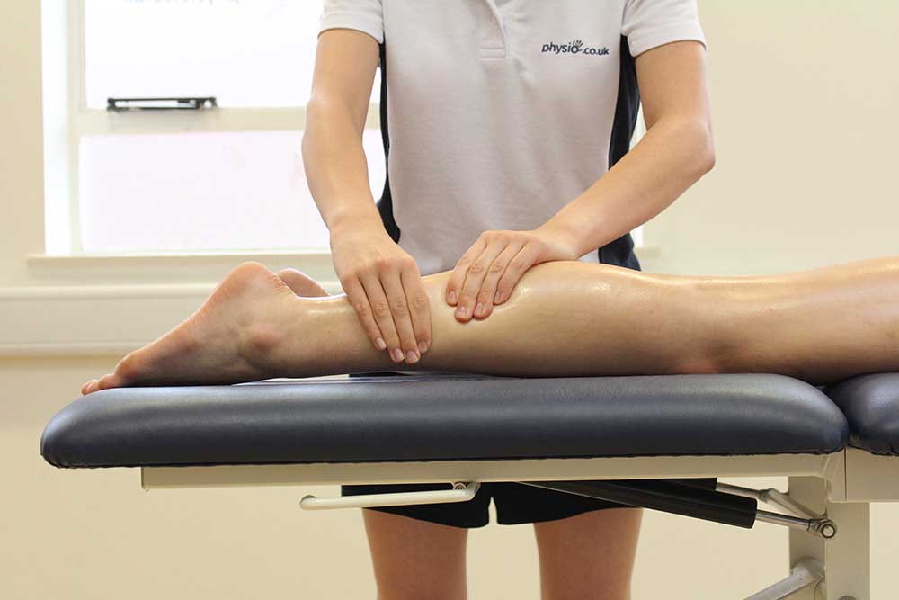 Rolling massage technique on gastocnemius and soleus muscles
