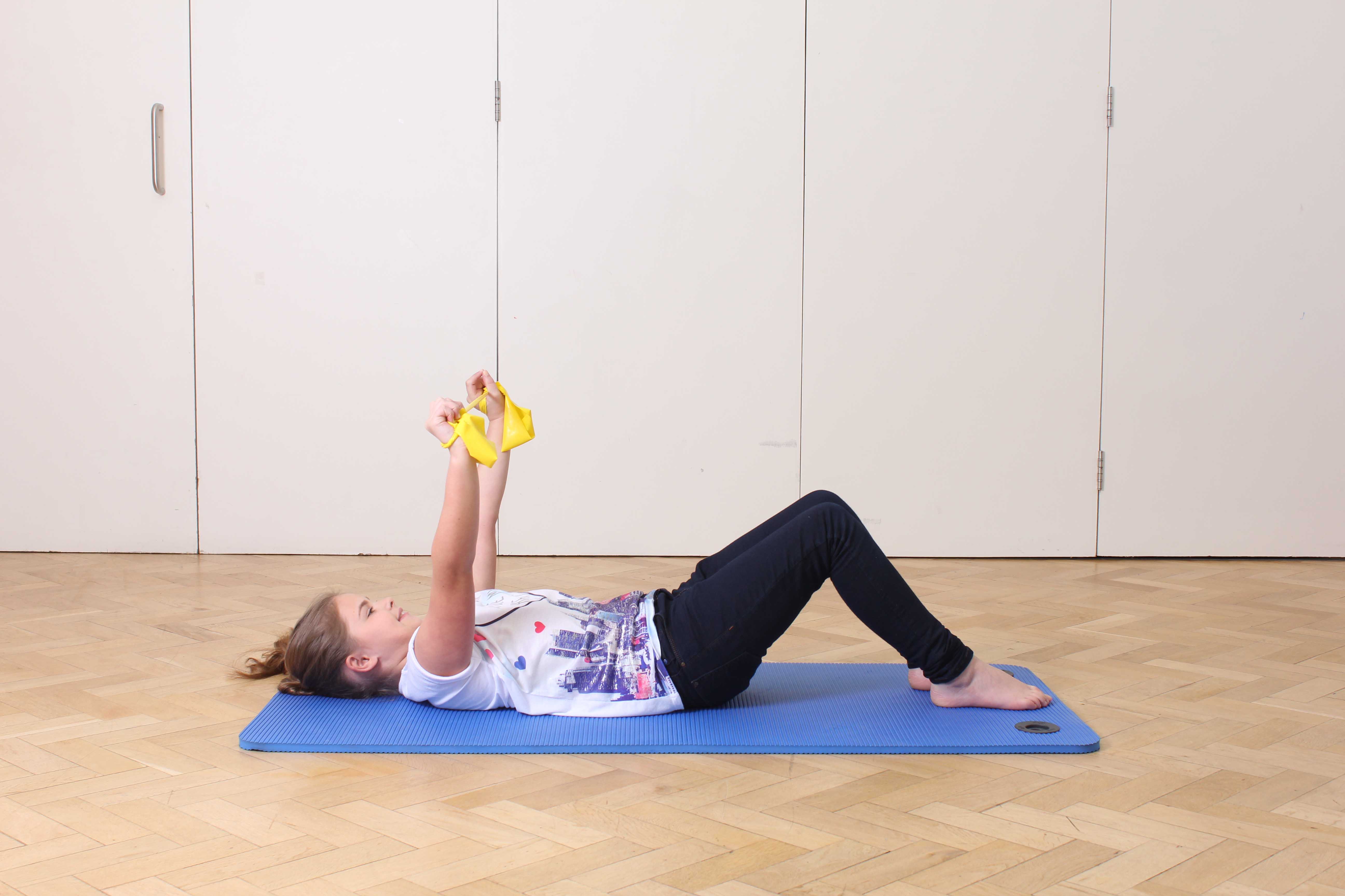 Upper limb strength and mobility exercises using a resistance band Upper limb strength and mobility exercises using a resistance band