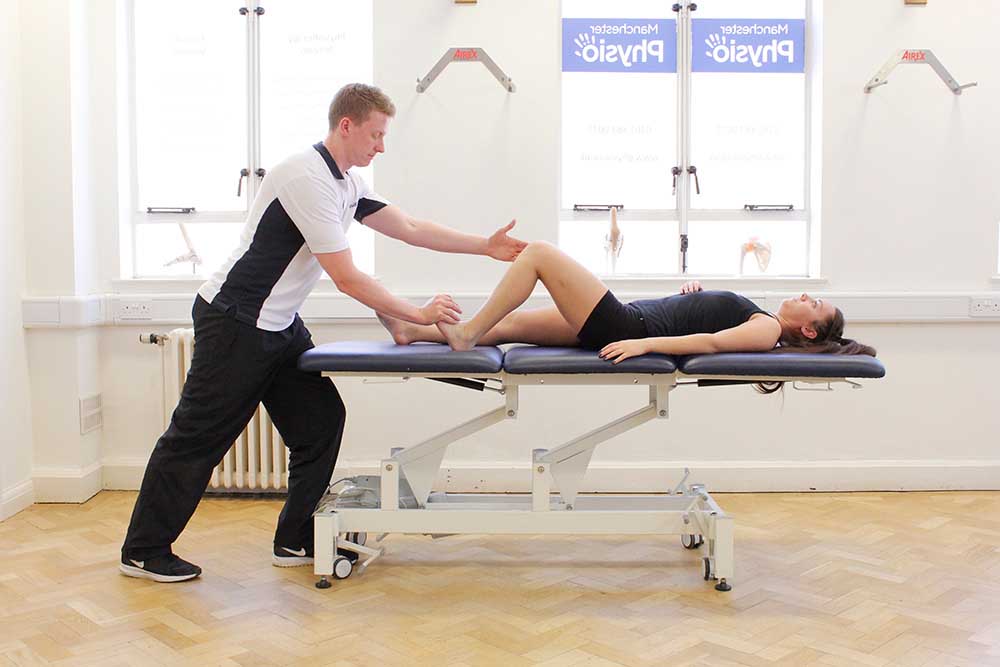 Foot and ankle mobilisations and stretches performed by a physiotherapist