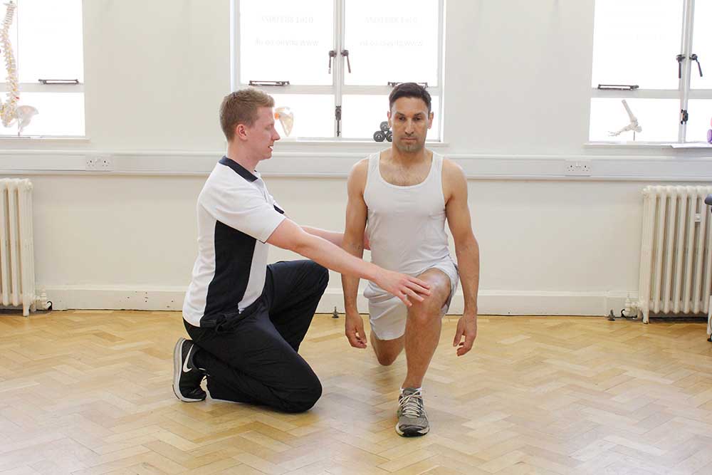 Sports rehabilitation exercises supervised by an experienced physiotherapist